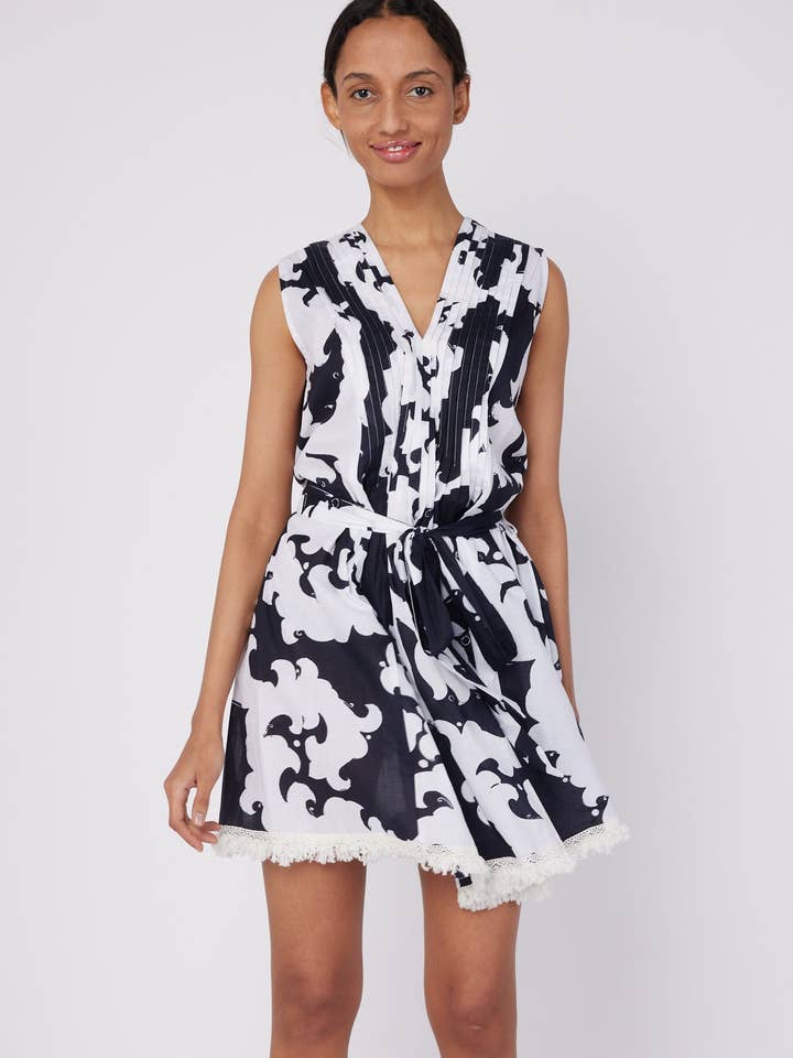 ModaPosa - Wholesale Dress - Women's - Felice Resort Spring Summer Dress Black White Spring