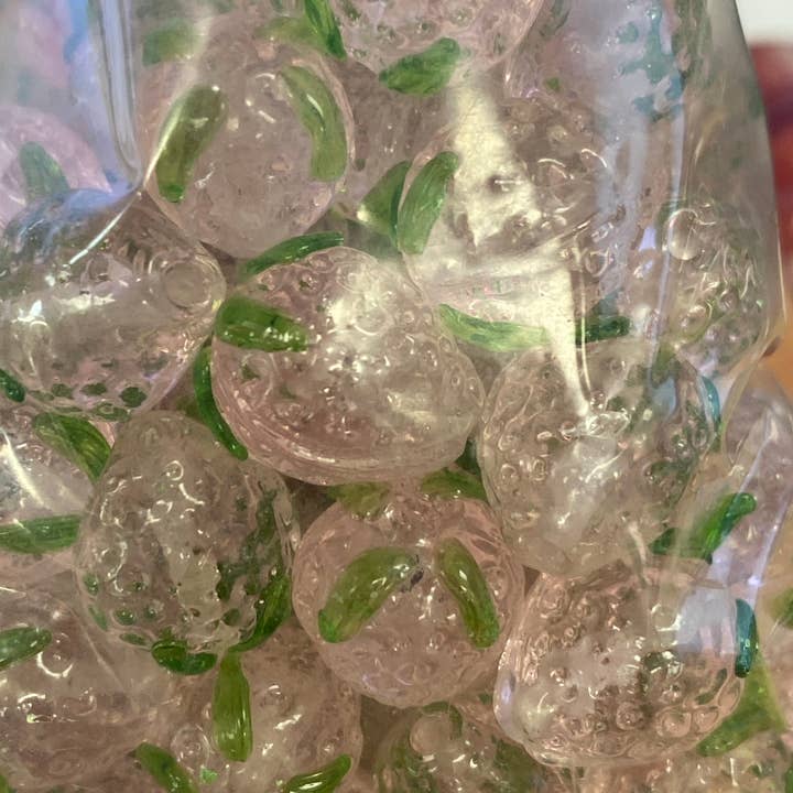 The Bead Bazaar - Wholesale Beads - Glass Strawberry Beads, 90's Boho Accent Fruit Beads, Y2K Colorful Strawberry Fruit Beads, DIY Jewelry For Bracelets, Strawberry Accent Beads4