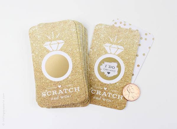Inklings Paperie - Wholesale Card Game - Bridal Scratch-off Game - Faux Gold Glitter1