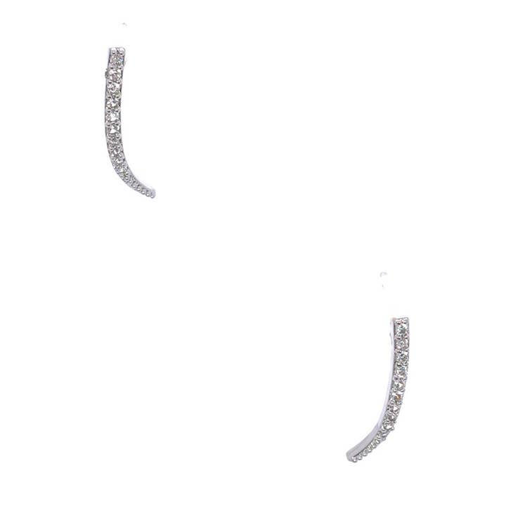 Fashion Earrings Cubic Zirconia Silver Plated Hoops for wholesale by Cool Crystals