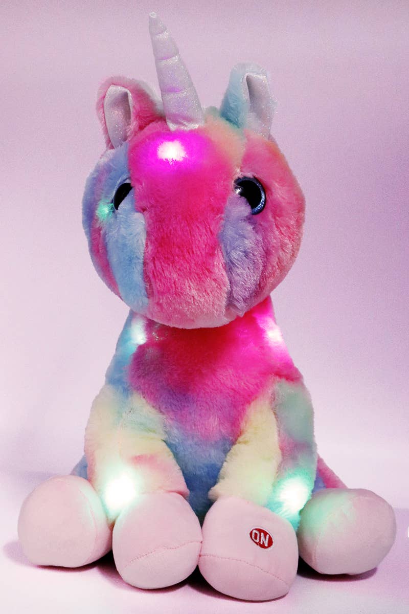 Multicolore Peluche en peluche lumineuse à LED Licorne en vente sur Faire1