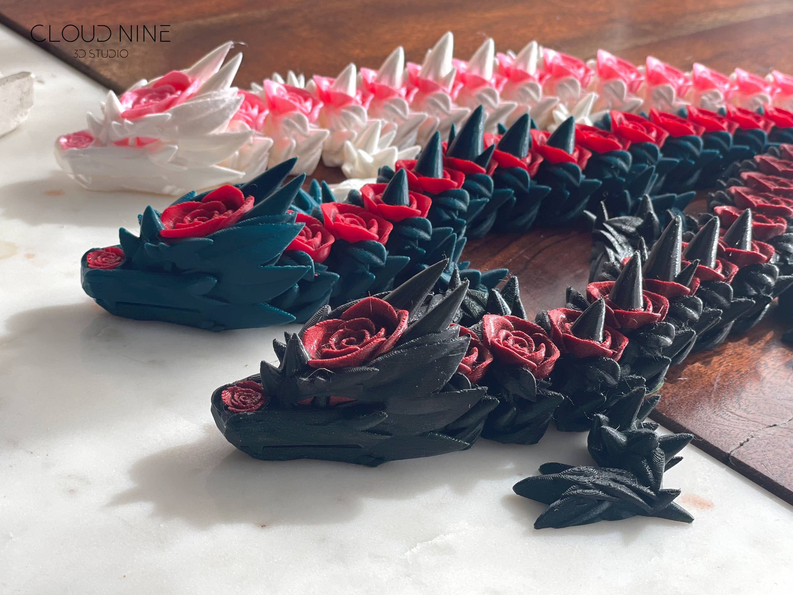 Cloud Nine 3d Studio - Wholesale Decorative Figurine - Articulated Rose Dragon2