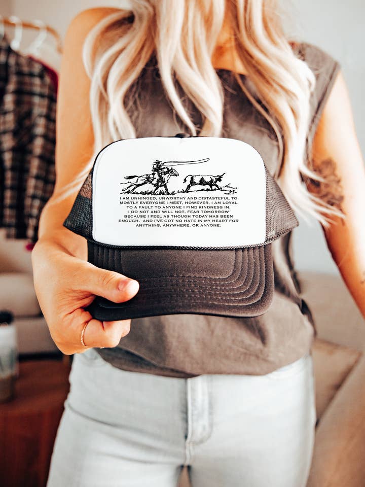 Unhinged Trucker Hat for wholesale by Hank & Scoot