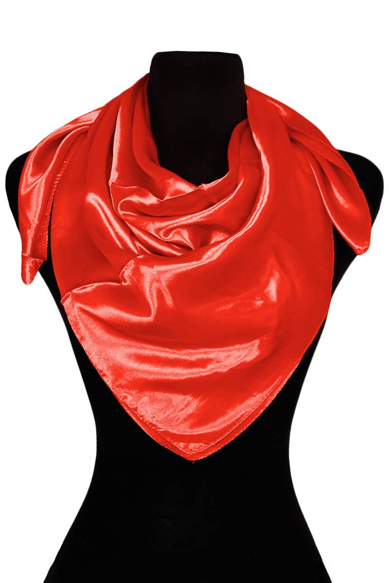 Cap Zone - Vente Écharpe – femme - Foulard carré brillant en satin polyester effet soie3