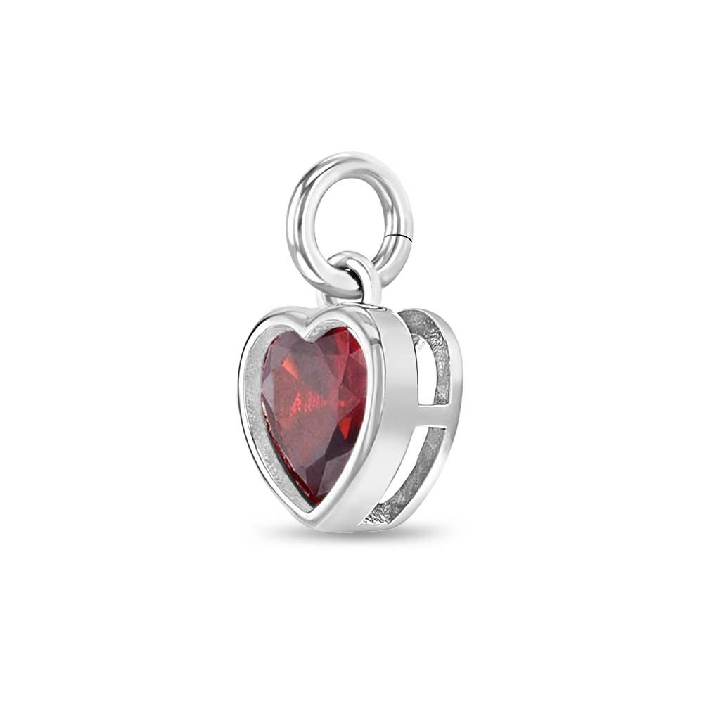 In Season Jewelry – wholesale Individual charm/pendant – Birthstone Heart Charm for Charm Bracelet - Sterling Silver4