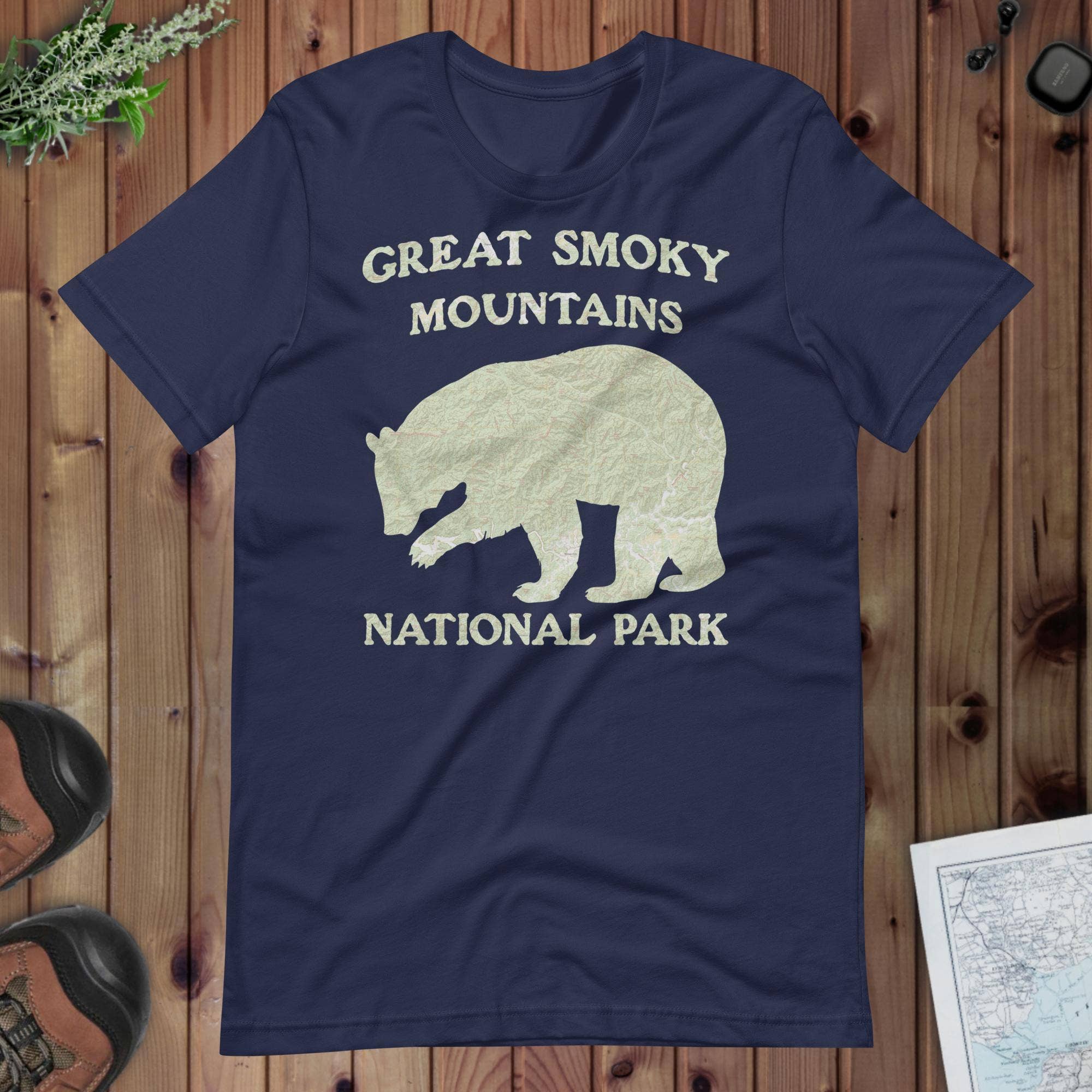 Parks Apparel - Wholesale Screen Printed T-Shirt - Unisex - Great Smoky Mountains Bear Topo T-shirt2