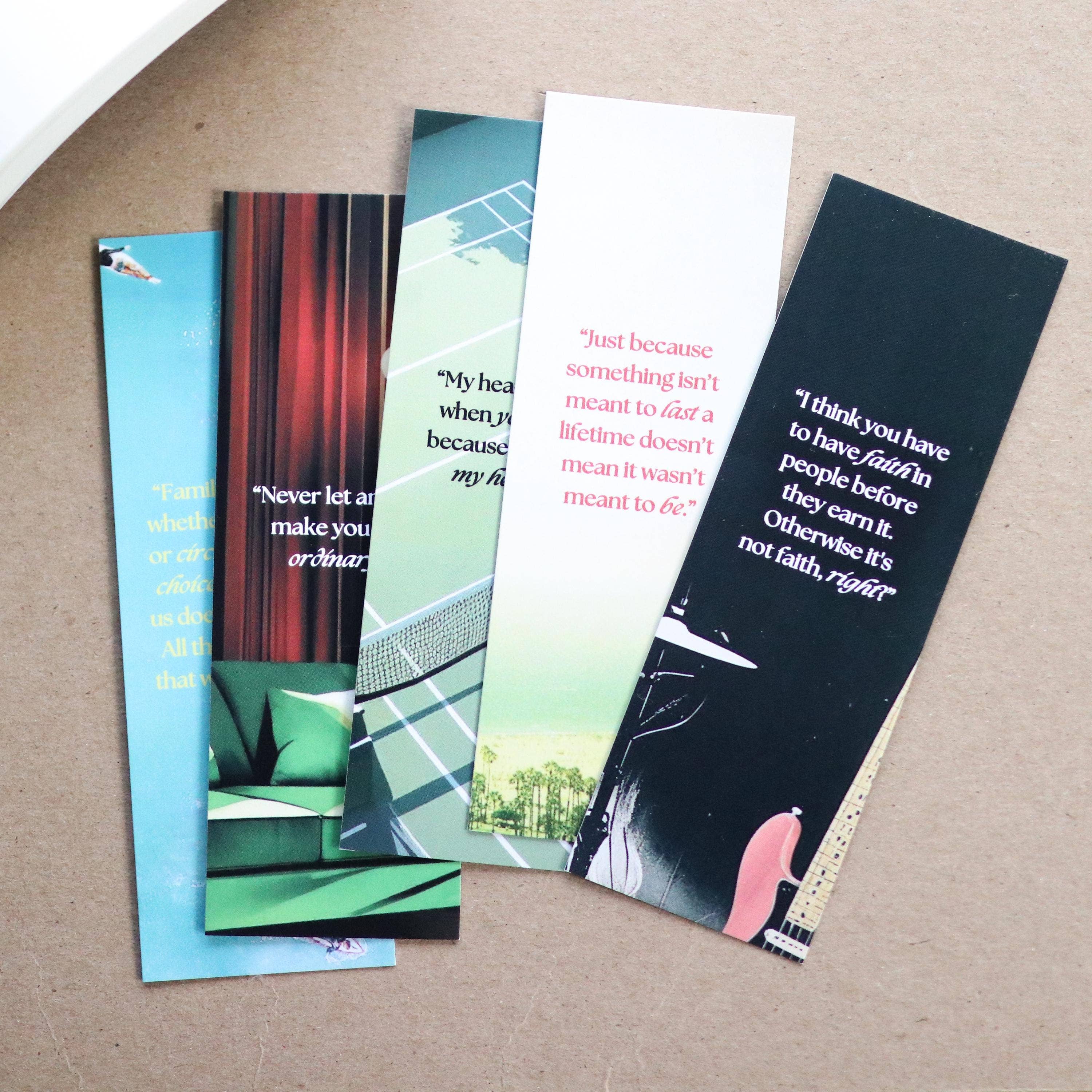 The Sticker Shop - Wholesale Bookmark - Taylor Jenkins Reid Inspired Bookmarks (set of 5)2