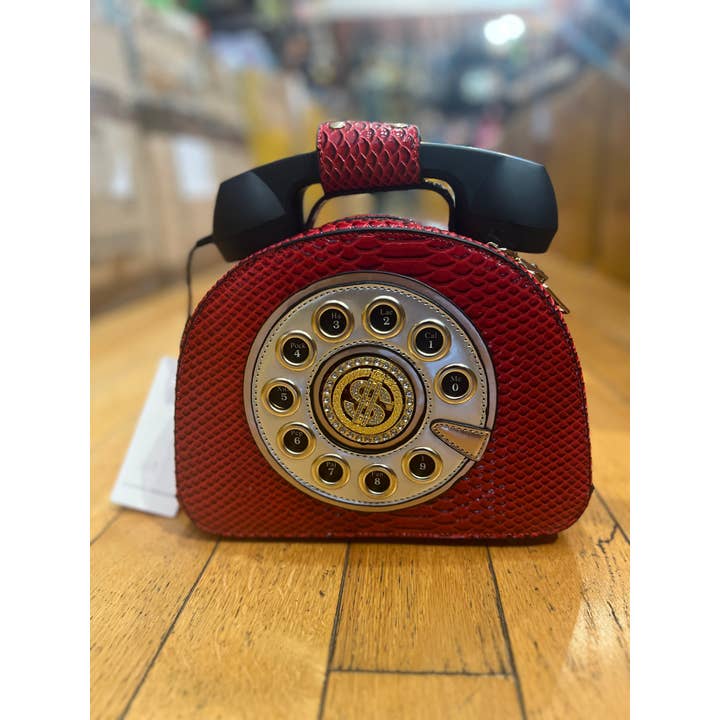MB Fashion Wholesale - Wholesale Crossbody Bag - Women's - EVERY FASHION Vintage Telephone Handbag with Rotary Dial Design7
