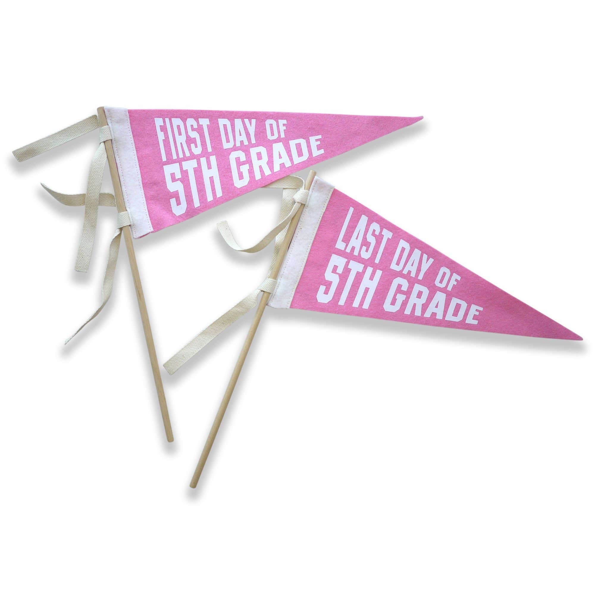 The Letterman Co - Venta al por mayor Bandera y manga de viento - Banderín escolar para el primer día, el último día, color rosa5