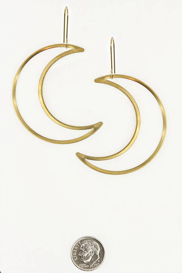 Brass Sand - Wholesale Dangle Earrings - Crescent Dangles1