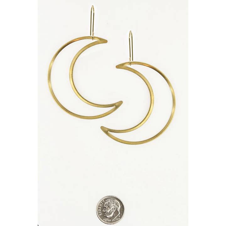Brass Sand - Wholesale Dangle Earrings - Crescent Dangles1