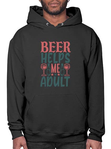 la bière m'aide à être adulte 646# - bière - Sweat à capuche pour la vente par tshirt unlimited