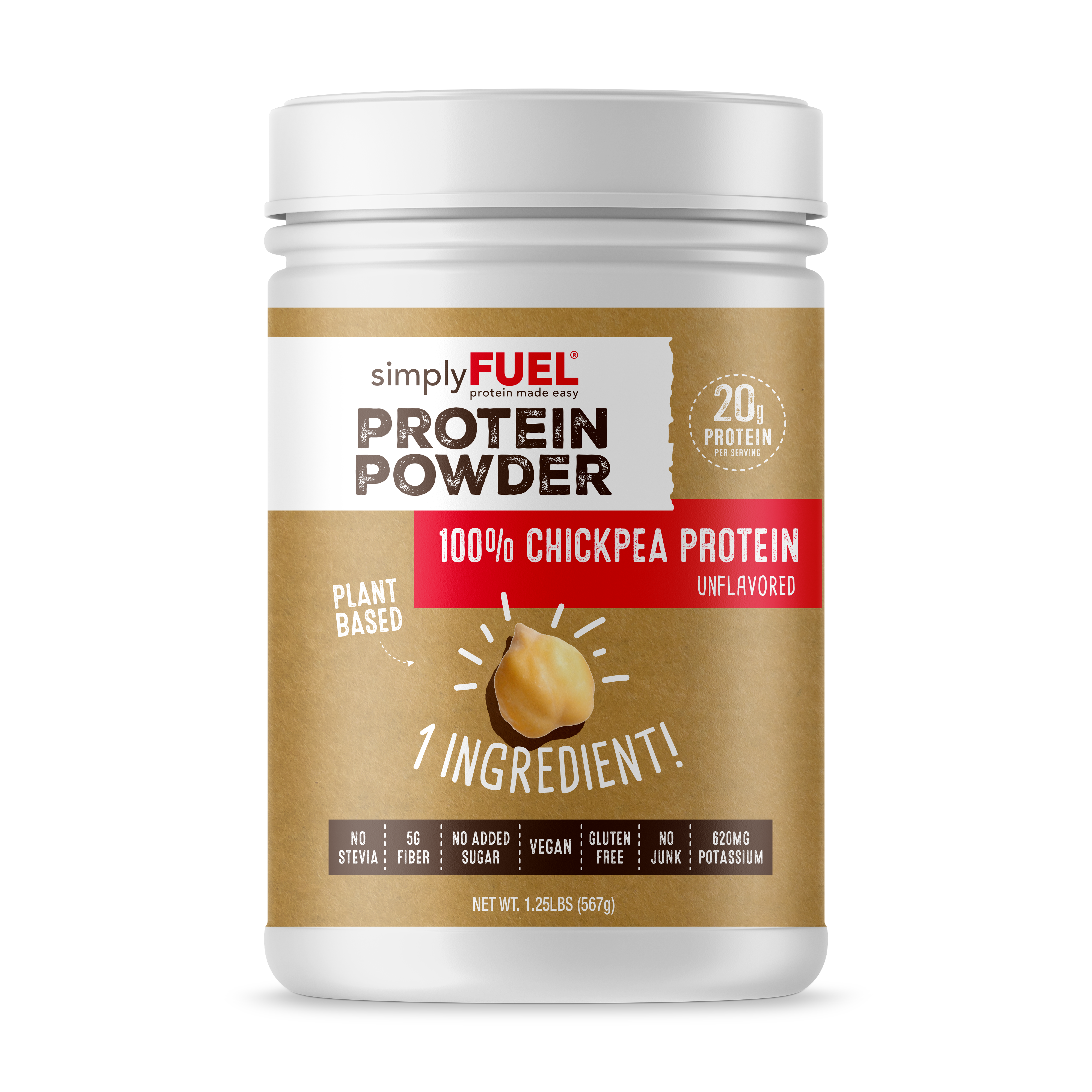 simplyFUEL - Wholesale Protein/Superfood Powder - 1-Ingredient Chickpea Protein Powder: 20g Protein!0