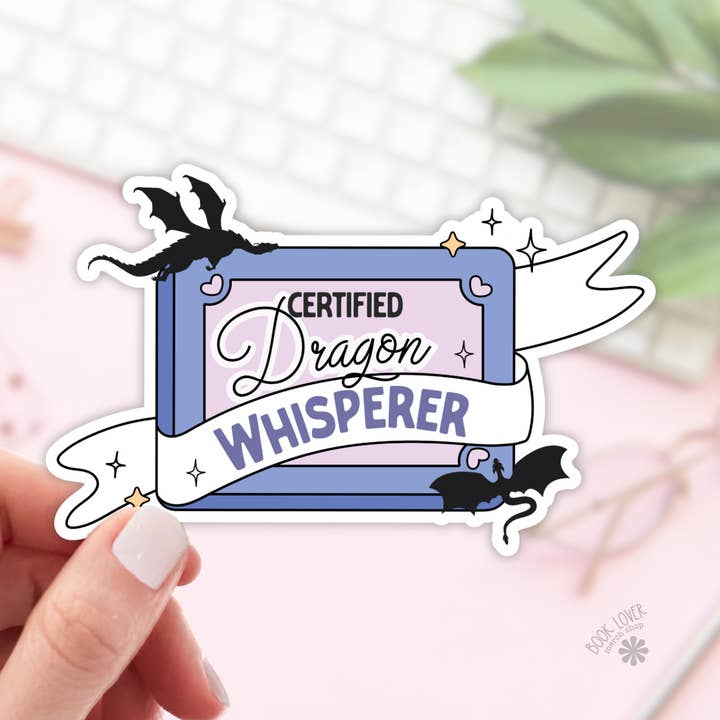 Certified Dragon Whisperer Stickers / Bookish Stickers for wholesale by Book Lover Merch Shop