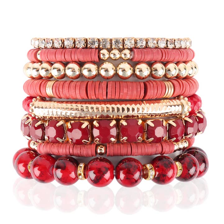 MYS Wholesale Inc - Wholesale Beaded Bracelet - Fimo Ccb Mix Bead Charm Stretchable Bracelet3