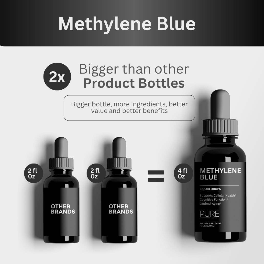 pure Vitamins – wholesale Oral supplement/vitamin – Pure Vitamins Organic Methylene Blue Drops - 10mg - 120ml5