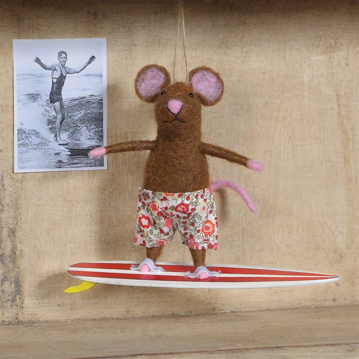 HomArt - Wholesale Ornament - Felt Surfer Mouse Ornament2
