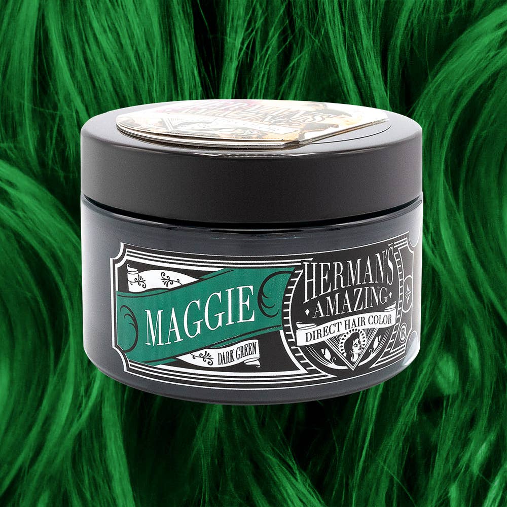 Herman's Amazing – Tinta de cabelo por atacado – Tinta de Cabelo Vegana Semi-Permanente Maggie Verde Escuro3