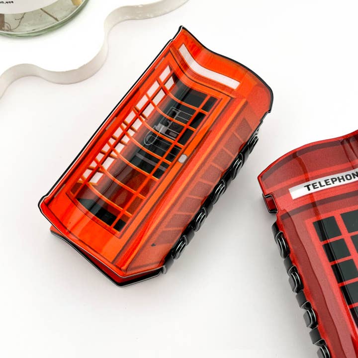 mildstyles - Wholesale Hair clip – Women’s - ☎️ Retro Phone Booth Hair Claw – Creative PVC Clip 📞2