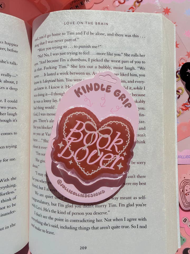 Apoio para Telefone e Kindle Amante de Livros Castanho por atacado de Jollie Ollie Designs