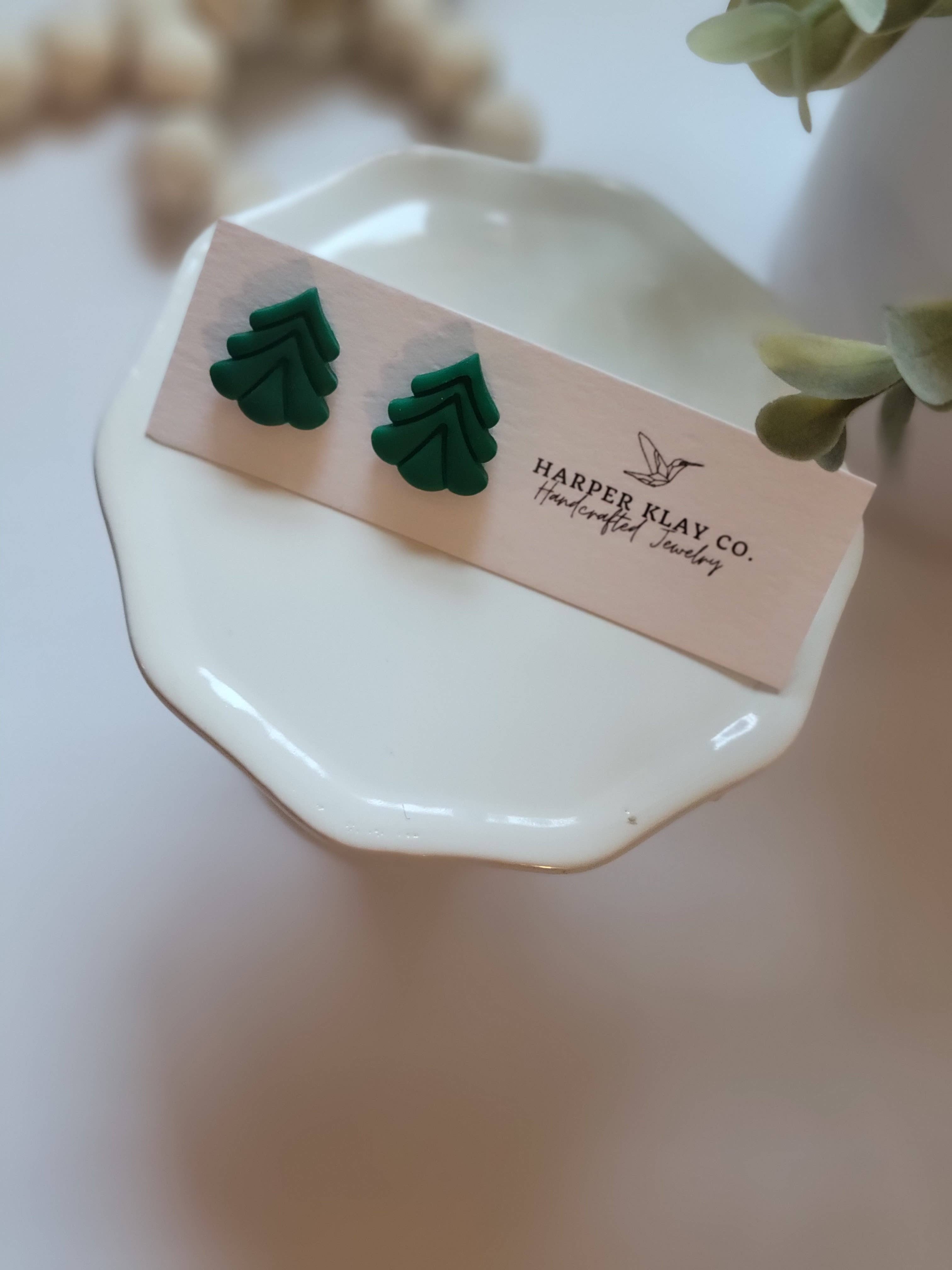 Harper Klay Co - Wholesale Stud/Post Earrings - The Tree Studs- Polymer Clay Christmas Earrings 1