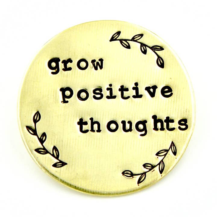 'Grow Positive Thoughts' Lapel Pin for wholesale by Carruthers Jewelry