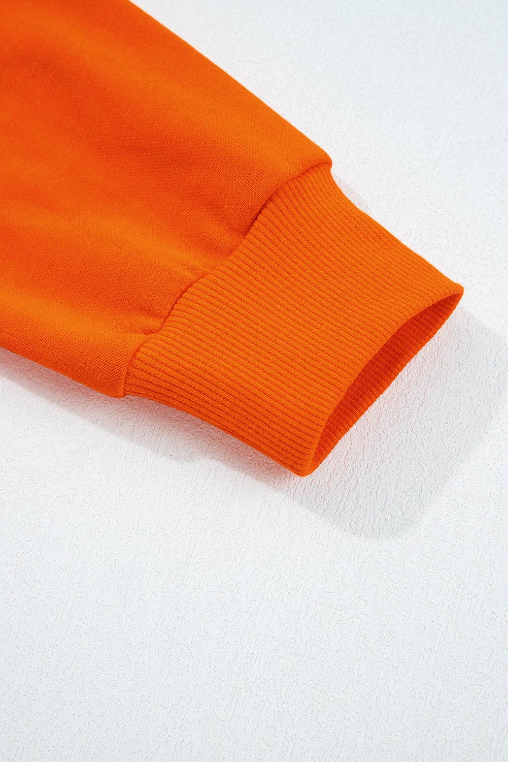 Orange Varsity Striped Sleeve Drop Shoulder Sweatshirt and Short Set for wholesale on Faire7