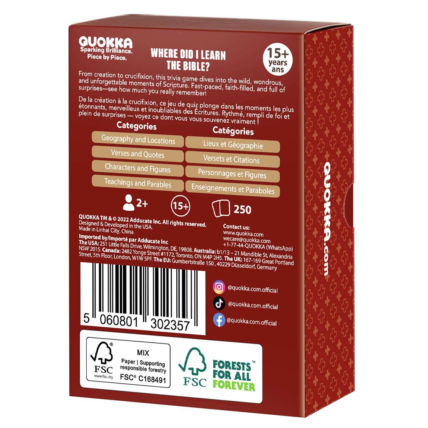 QUOKKA - Wholesale Card Game - Rethink!: How Well Did You Read The Bible? Trivia Game6