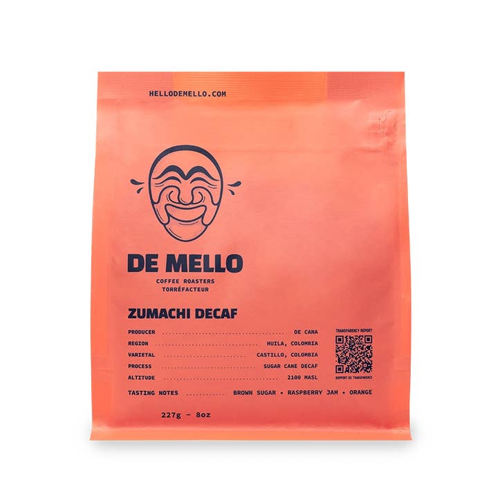 De Mello Coffee - Wholesale Coffee beans - De Mello Zumachi Decaf (Coffee Beans)