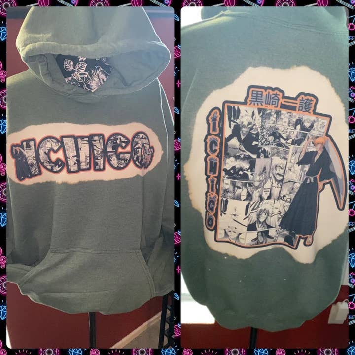 Felpa con cappuccio Ichigo per la vendita all'ingrosso da parte di Zoe & Finn’s Creations