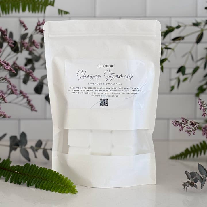 Lavender & Eucalyptus Shower Steamers for wholesale by LULUMIÈRE