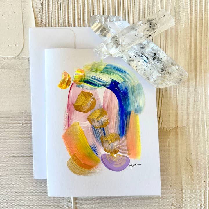Tarjetas de arte moderno pintadas a mano - Neon Luxe No.16 para venta al por mayor de Quartz Row