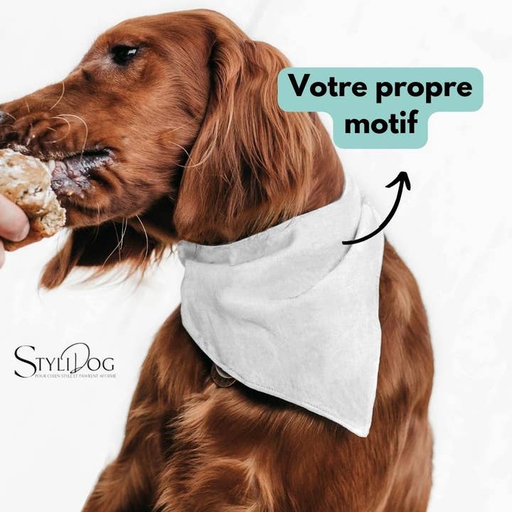 Lots, personalized dog bandana, white label for wholesale by Stylidog