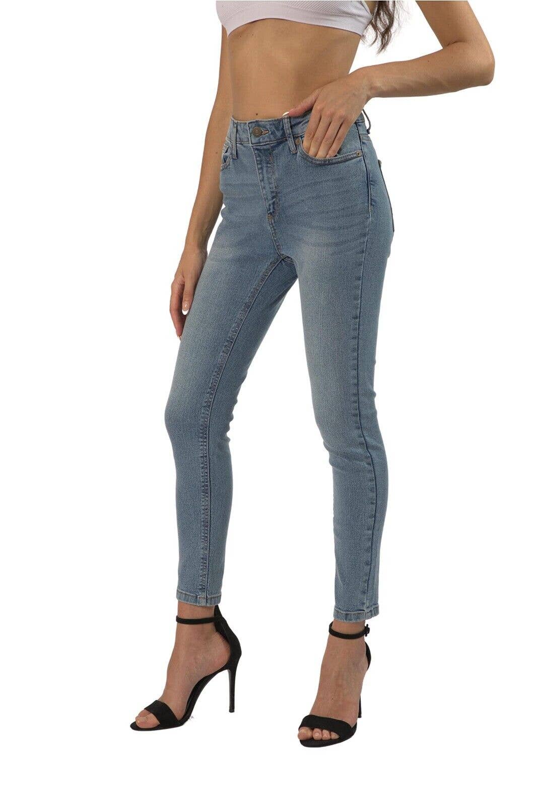 Medium Blå Dam Jeans Skinny Fit Stretch Womens Jeggings- Medium Blå för wholesale på Faire1