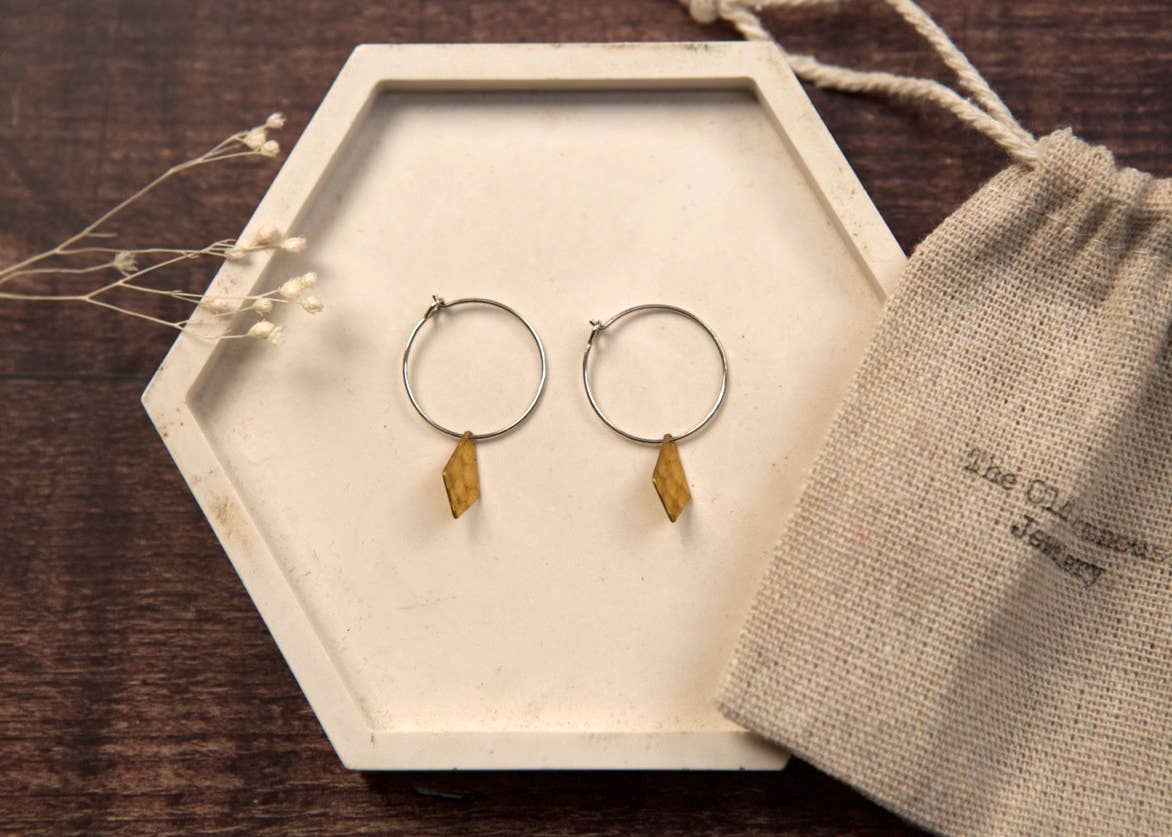 The Old Farmhouse Jewellery – wholesale Dangle earrings – Small Brass Earrings, sterling silver, brass charm, dainty5