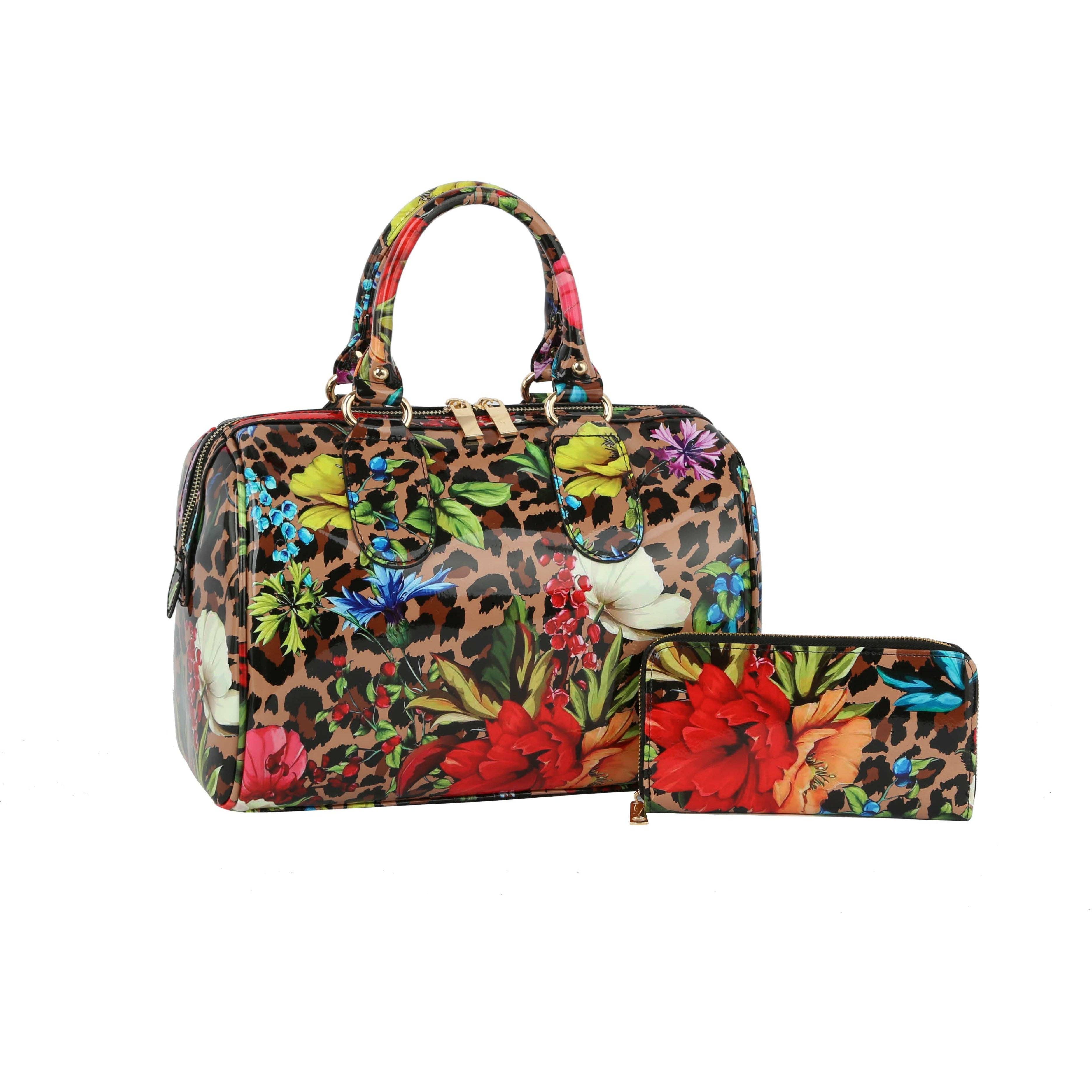 Handbag Factory Corp - Wholesale Satchel - Women's - Fashion Leopard Flower Satchel with wallet5