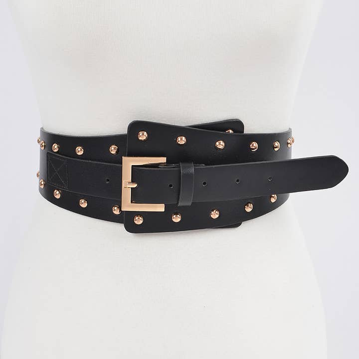 Studded Wide Waist Belt for wholesale by 3AM BY H&D ACCESSORIES