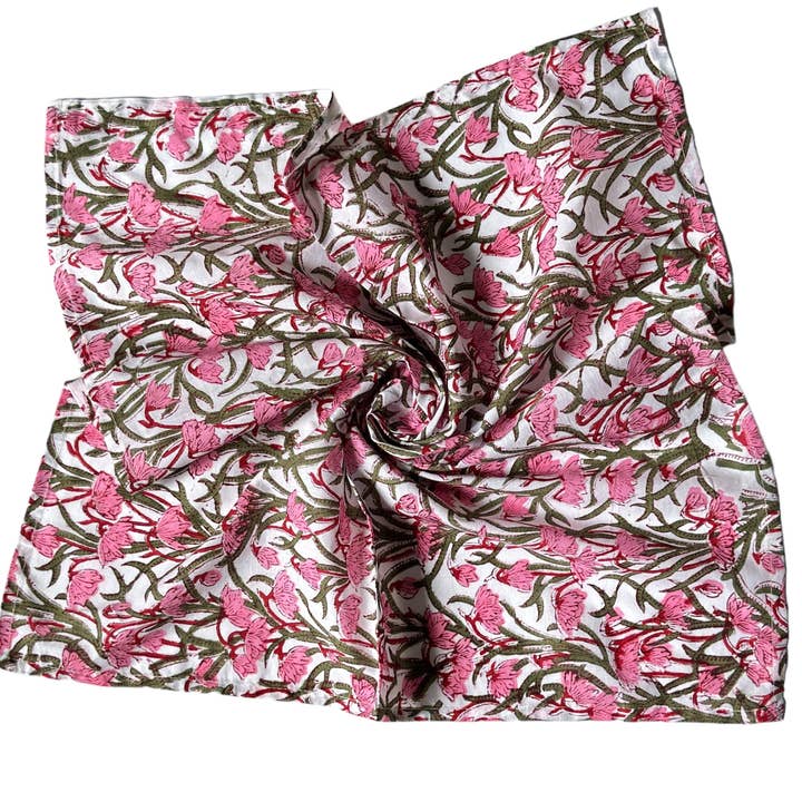 Annahmol - Wholesale Bandana - Women's - Hand Block Printed Cotton Bandana: Assorted Prints :20 Inch8