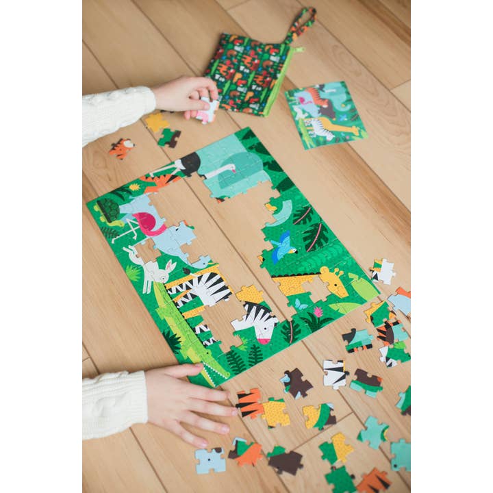 Chronicle Books - Wholesale Puzzle - Kids - Two Sided On-The-Go Puzzle Animal Menagerie1