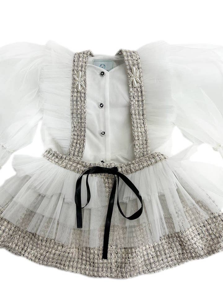 Petite Maison Kids – wholesale Dress – Kids – Vera Tweed Blouse and Skirt Set