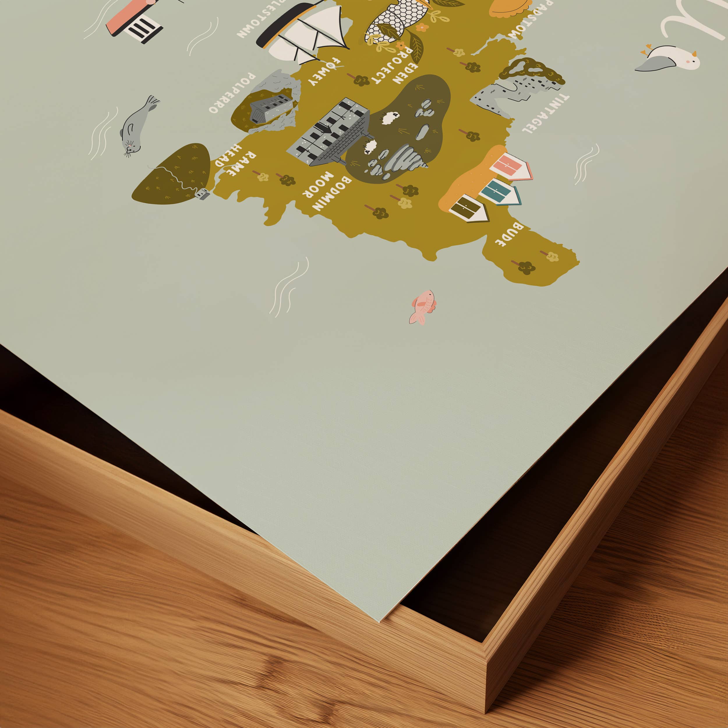 Abbie Imagine - Wholesale Art Print - Cornwall Map Print | Illustrated Cornish Print2