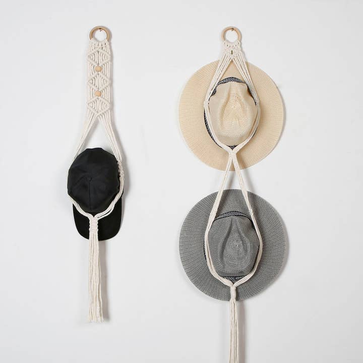 Sparkle Being - Wholesale Hat Rack - Macrame Hat Storage Collect Display Stand Wall Hanging