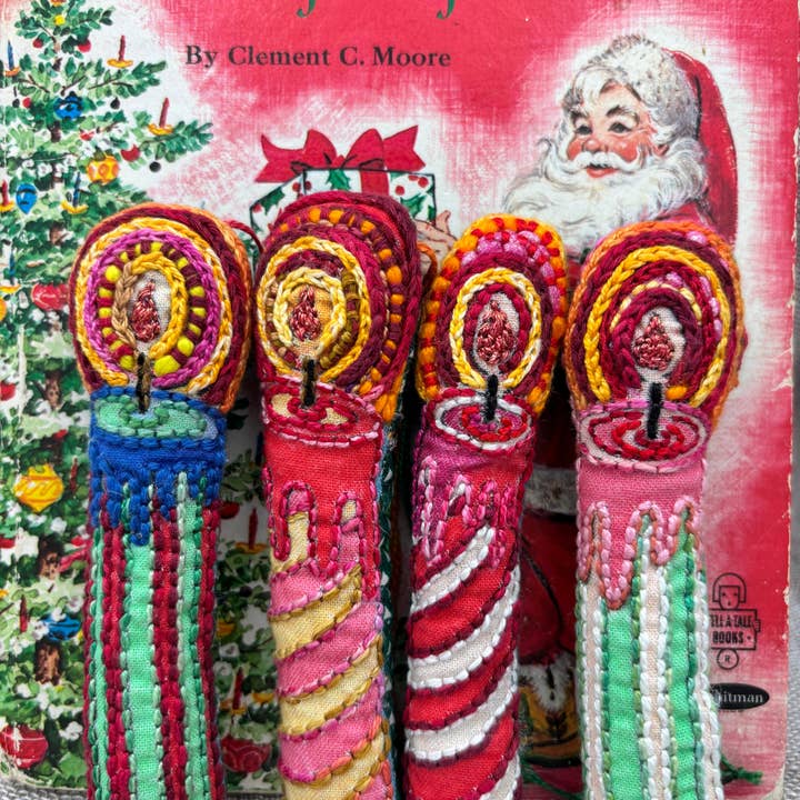 Dropcloth Samplers - Wholesale Embroidery/Cross Stitch Supplies - DIY Embroidered Candle Ornaments Printed Sampler6