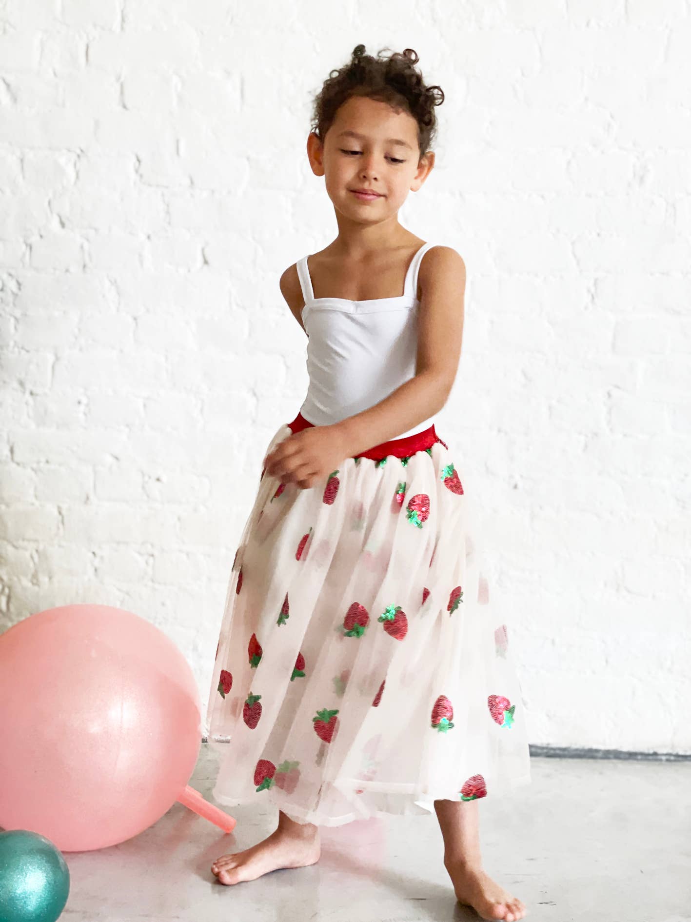 Ratatam! - Wholesale Skirt - Kids - Long strawberry sequin petticoat – Red0