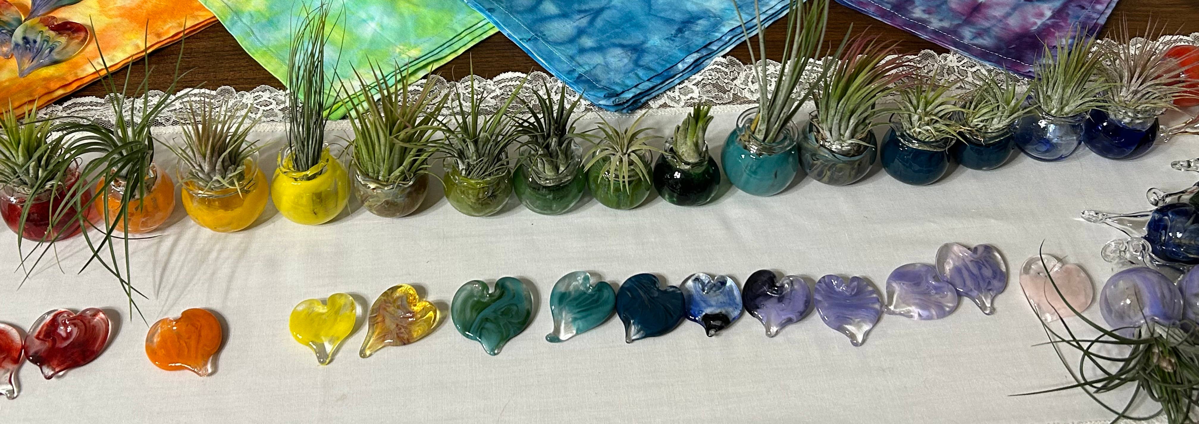 Terrapin Glass Gardens - Vente Décorations de table - Cœurs en verre sculptés à la main fabriqués aux États-Unis20