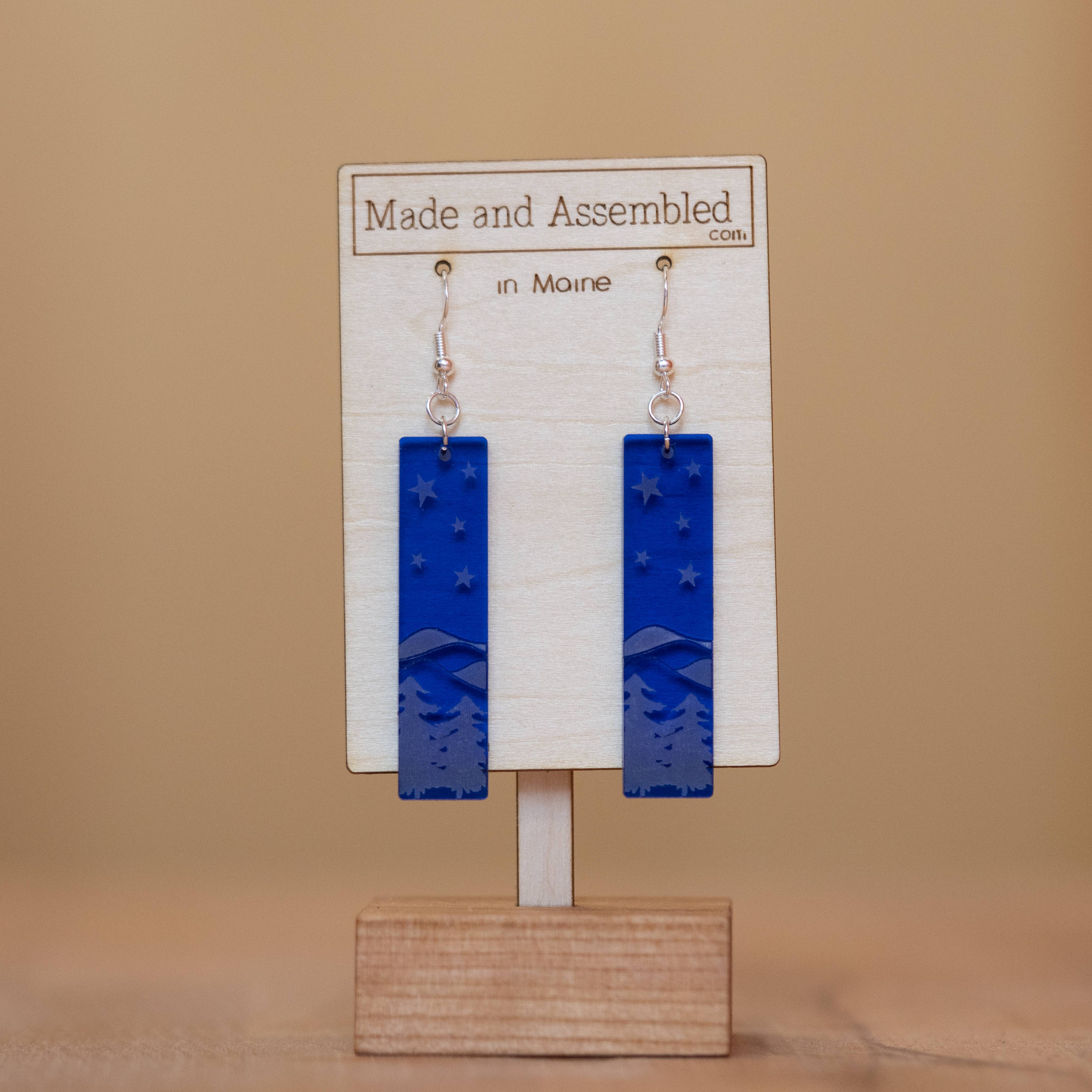 Made and Assembled - Wholesale Dangle Earrings - Wildwood Collection - Mountain Scene Rectangular  Earrings2