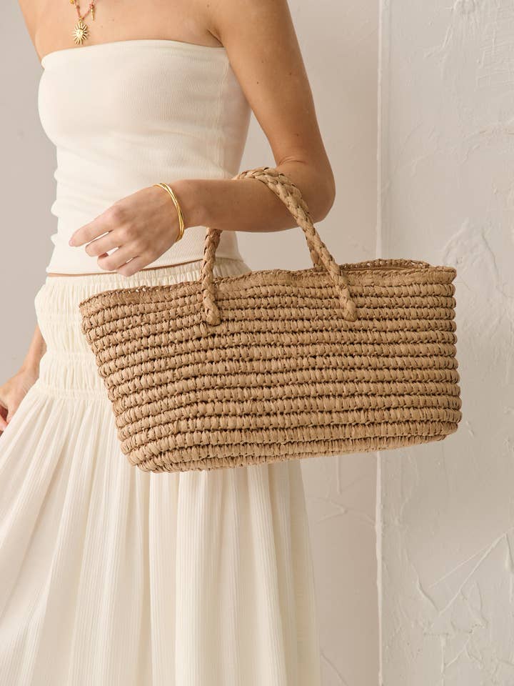 Tressa Beach Straw Bag for wholesale by Angels Whisper Accessories