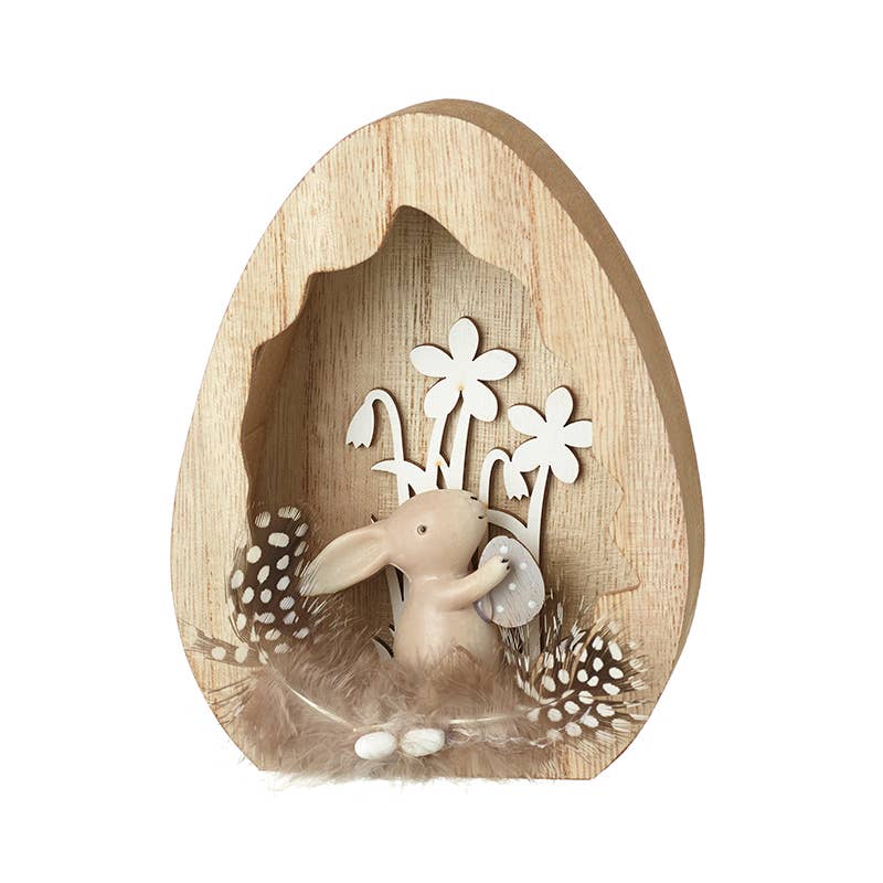 Heaven Sends – wholesale Decorative tabletop object – Easter Bunny In Wooden Egg
