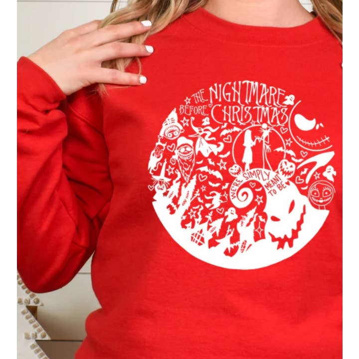 Ashton Grove Ltd Co - Vendita all'ingrosso Felpa stampata - Donna - T-shirt o felpa con grafica Nightmare Before Christmas