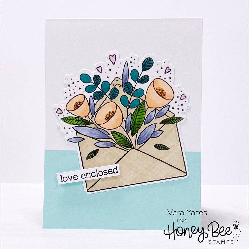 Honey Bee Stamps - Wholesale Rubber/Decorative Stamp - Pretty Postage - 4x4 Photopolymer Stamp Set - Retiring4